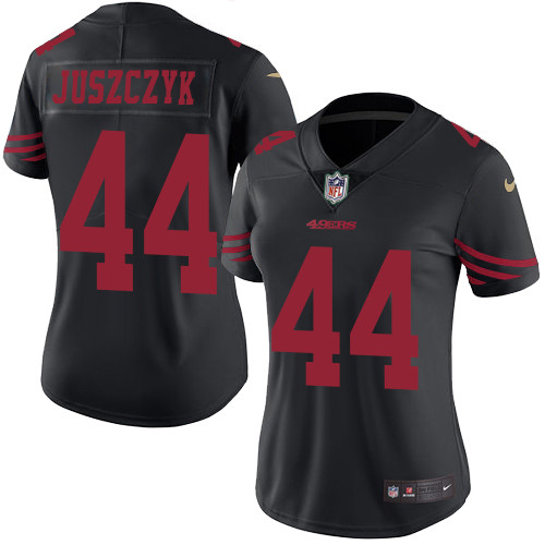 Nike 49ers #44 Kyle Juszczyk Black Women's Stitched NFL Limited Rush Jersey